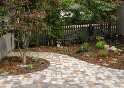 paver patio and new garden installation