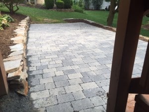 Newly installed Patio with Permeable Pavers