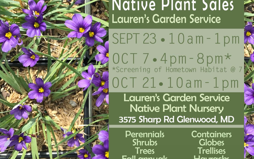 Fall Native Plant Sales – 2017