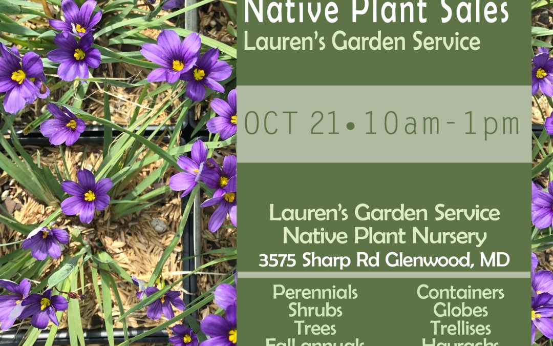 October 21st 2017 Native Plant Sale 10am-1pm