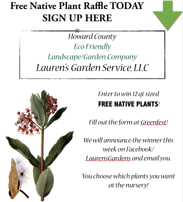 Come to Greenfest and Sign up to Win 12 Free NATIVE PLANTS from our Native Plant Nursery!