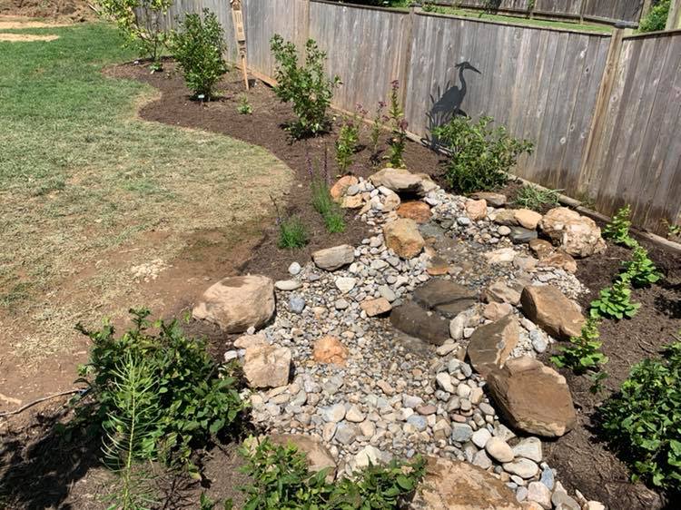 Finished pondless water feature