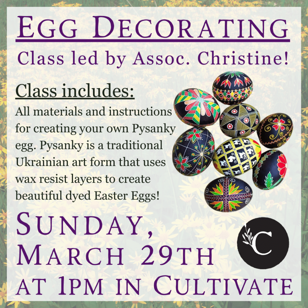 Egg Decorating Class 3.29 Egg Decorating Class 3.29